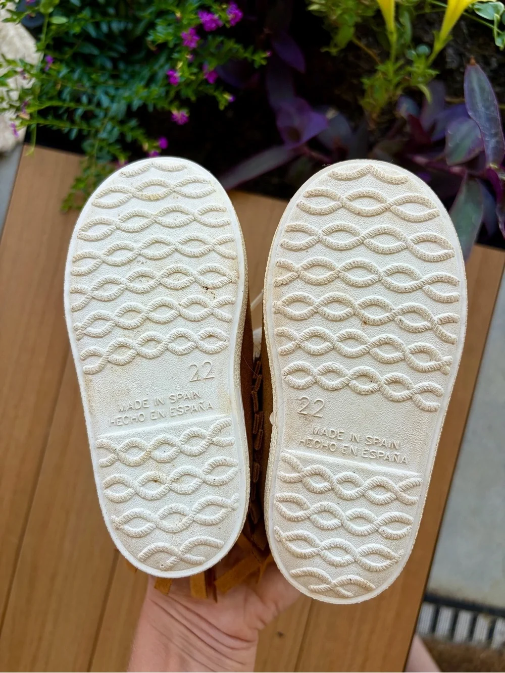 Zara Tan Fringe Lace-Up Baby Booties